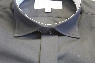 MEN AND BOYS BLACK VICTORIAN WING COLLAR SHIRTS