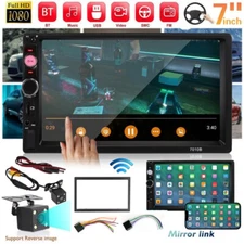 Double 2Din Car Stereo Radio FM Mirror Link BT 7" Touch Screen MP5 Player+Camera