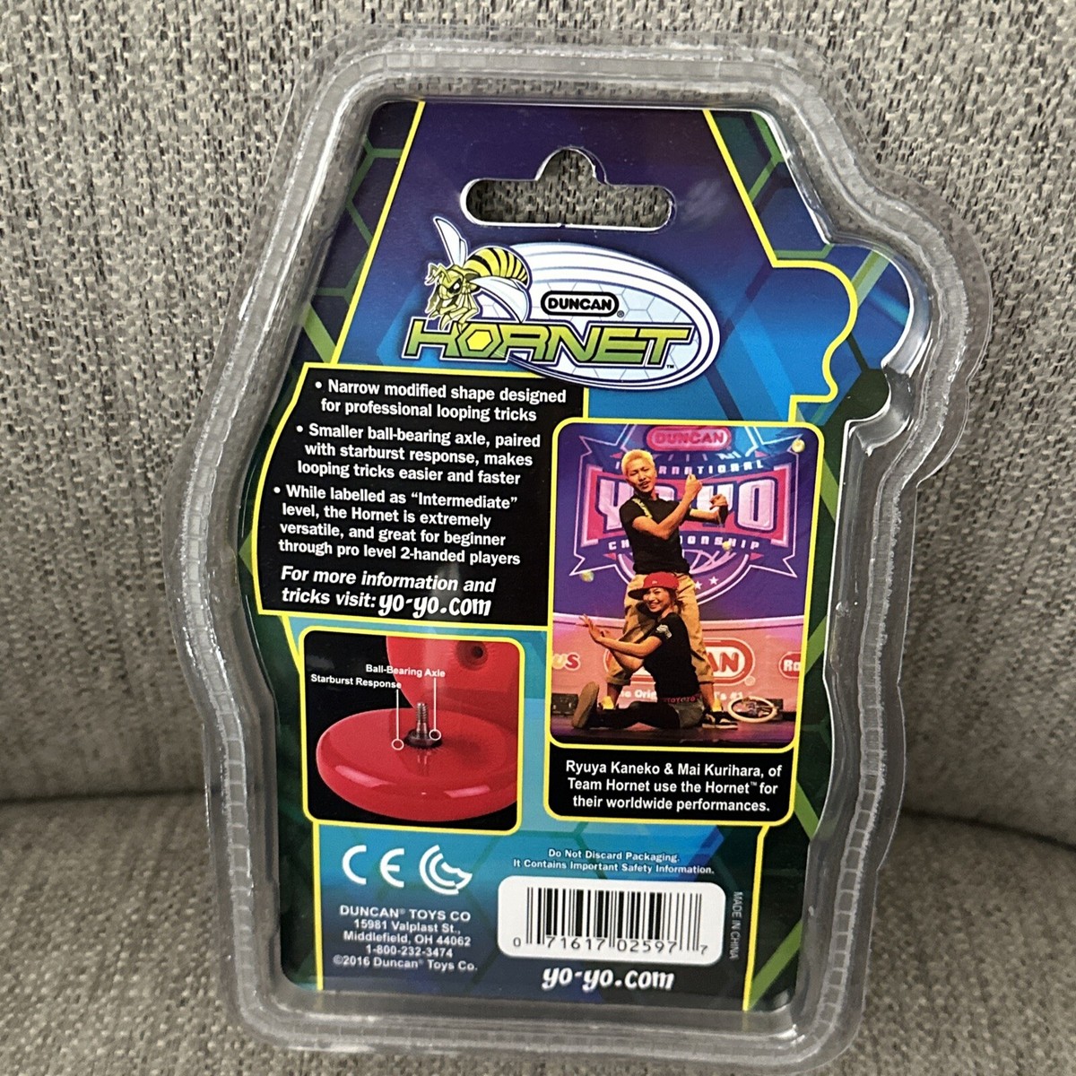 DUNCAN Intermediate Hornet Looping YoYo Yo-Yo Blue / Yellow 3602XP