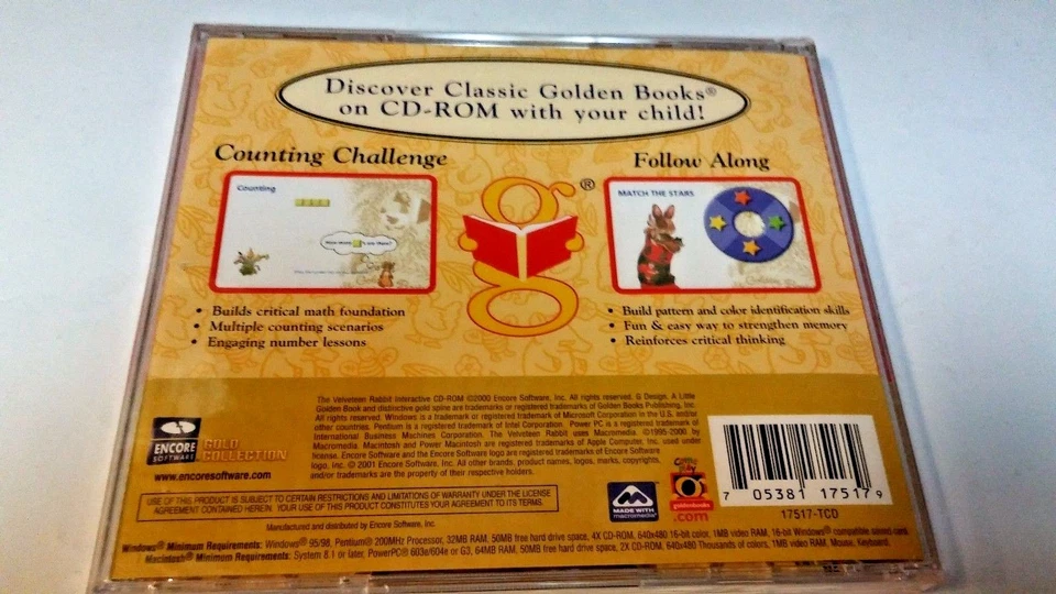 VELVETEEN RABBIT  Interactive Storybook  CD-ROM  Little Golden Book - Image 2 of 2