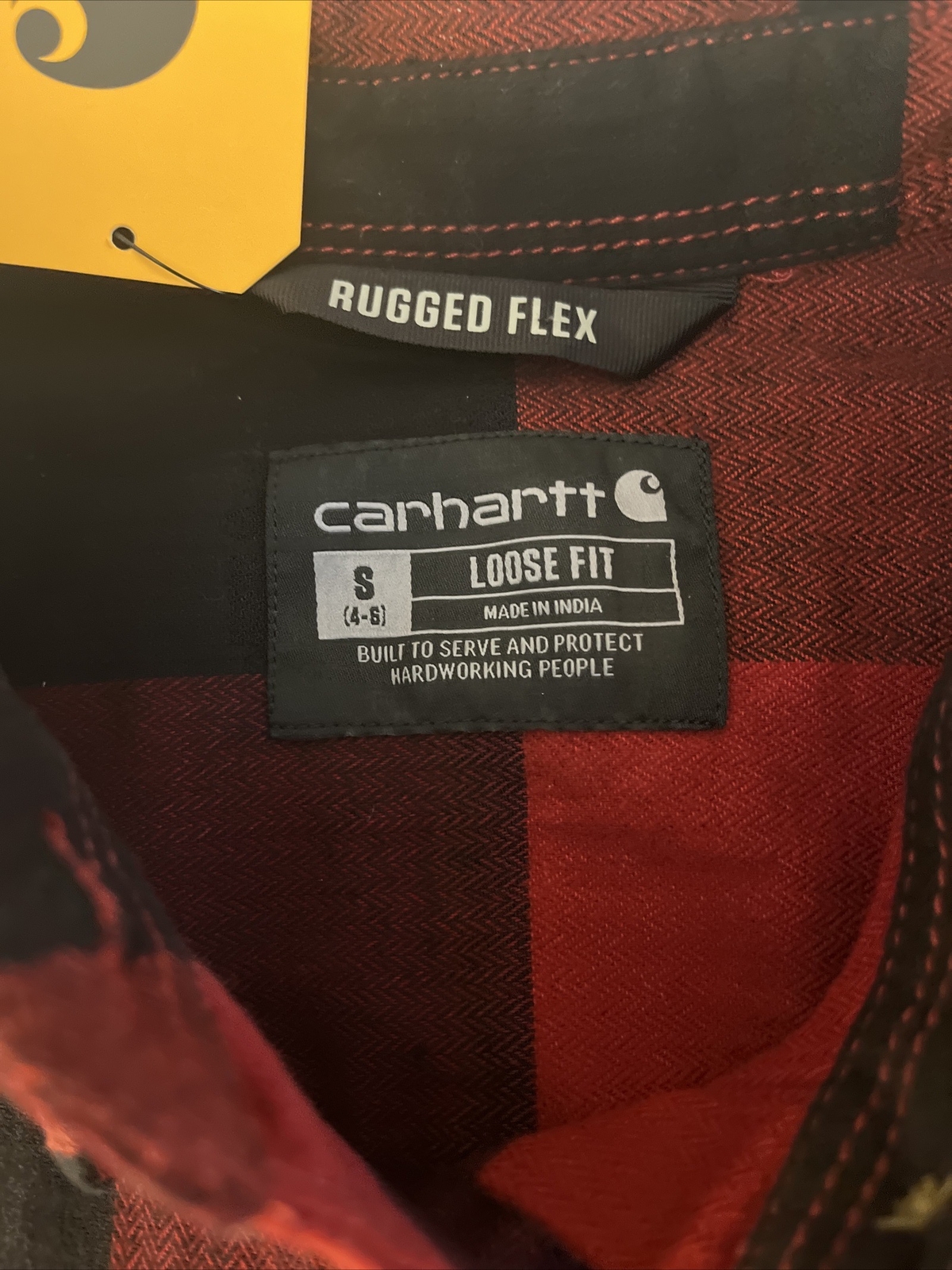 Carhartt Women's Rugged Flex Loose Fit Midweight Flannel Long-Sleeve Plaid SZ SM thumbnail 6