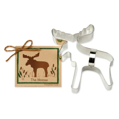 Ann Clark 6-1/2'' Moose  Tin Cookie Cutter w Handle & Recipe
