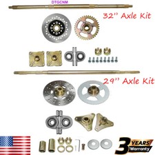 44" 32"29" Go Kart Rear Live Axle Kit, Sprocket  Hub, Brake Assembly
