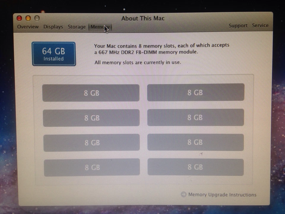 64GB (8x8GB) PC2-5300F Crucial Memory For Apple A1186 Mac Pro - Image 4 of 4