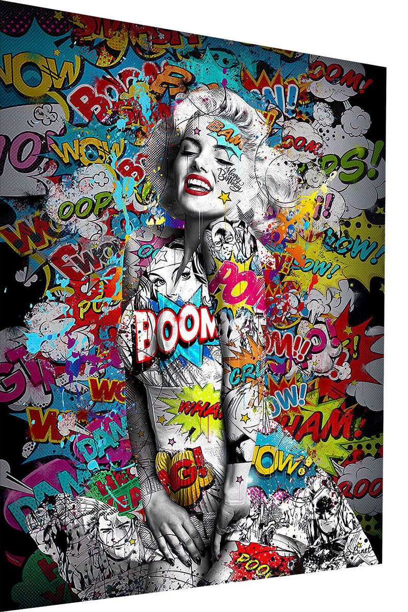 Tableau Pop Art Marilyn Monroe Sur Toile Tendue - Avec Cadre, Décoration Murale Allemande