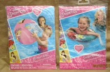 Princess and Friends 20" Beach Ball and 20" Swim Ring-Perfect Combo-Brand New!