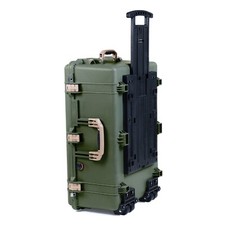 OD Green  Tan Pelican 1650 case. Comes no foam - empty. Comes with wheels.