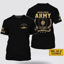 Custom Name Rank Military Intelligence EST Army 1775 3D T-shirt Full Size S-5XL