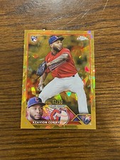 2023 Topps Chrome Sapphire Xzavion Curry RC #513 Guardians Gold Refractor /50