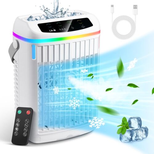 Evaporative Air Cooler Air Conditioner with Quiet 3 wind speeds & 2 Cool Mist