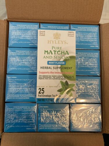 Hyley’s Mint Matcha Tea (lot Of 12 Boxes 300 Bags)