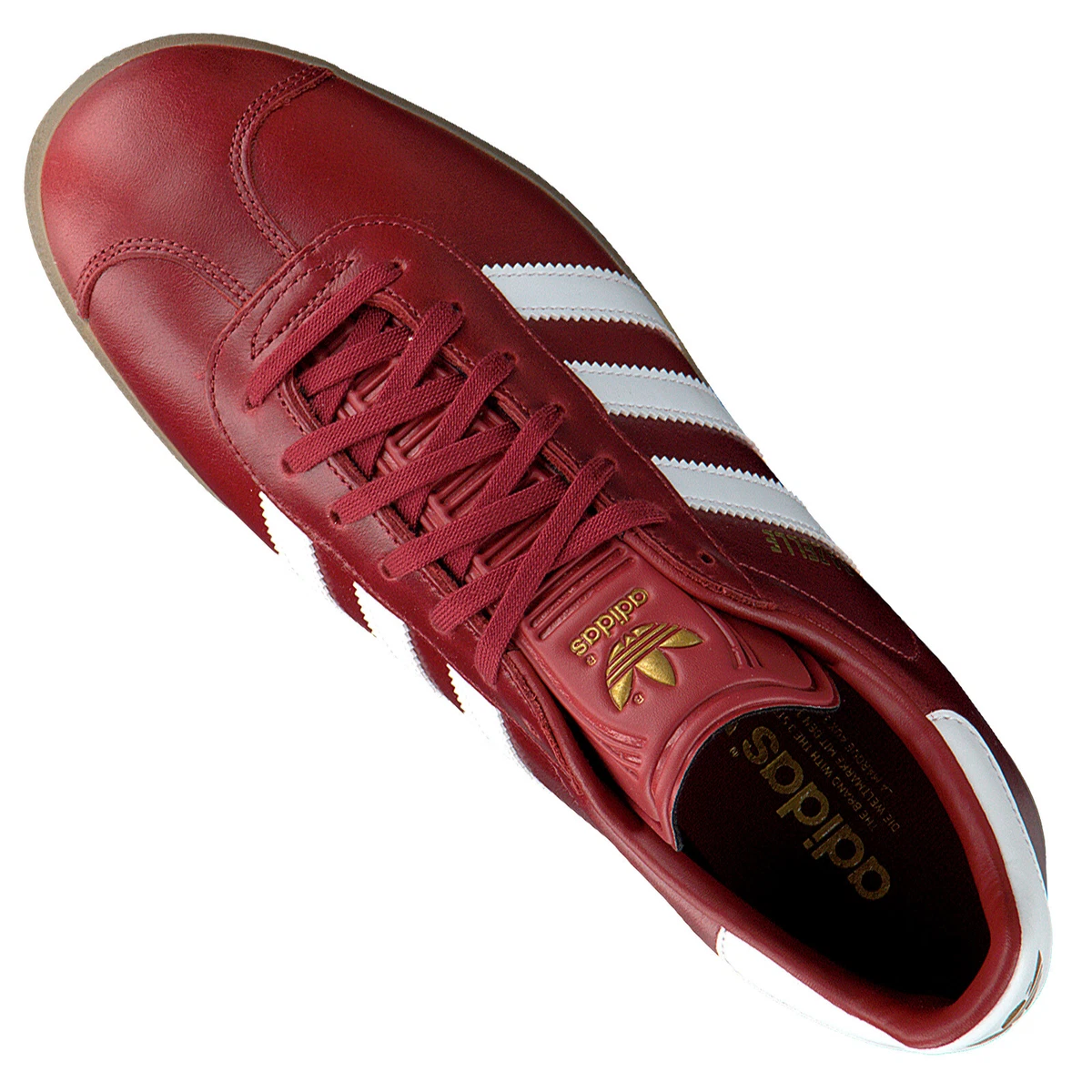 ADIDAS GAZELLE UNISEX MYSTIC RED LEATHER SNEAKER CASUAL SHOES RED WINE RED | eBay