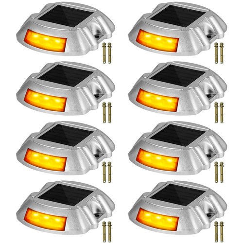 VEVOR 4-24 Pcs Solar Driveway Lights Multicolor LED Solar Dock Deck Lights, IP68
