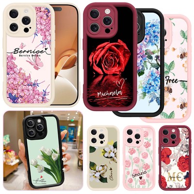Soft Case For iPhone 15 16 Pro 13 14 Pro Max 12 Floral Personalized Custom Cover
