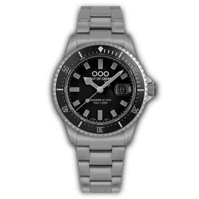 Out of Order CASANOVA BLACK Steel Swiss Made Quartz Black Sapphire Men's Watch