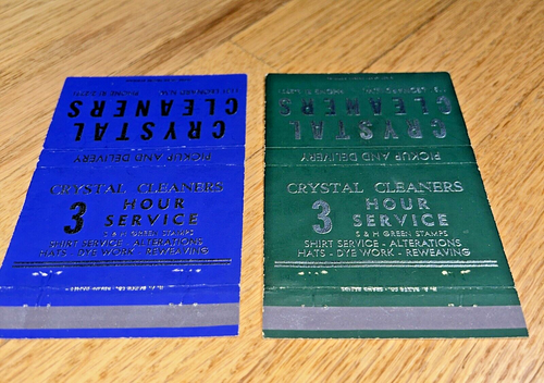 2 Grandi Copertine Vintage Matchbook PULITORI CRISTALLI, 1131 Leonard Nuove con etichette - Foto 2 di 3