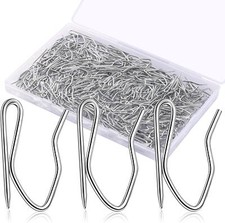 Metal Curtain Hooks, 200pcs Drapery Pins Stainless Steel Pin-on Hooks for Window