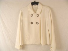 Chicos Rayon White Ladies Jacket Size 2 LIKE NEW