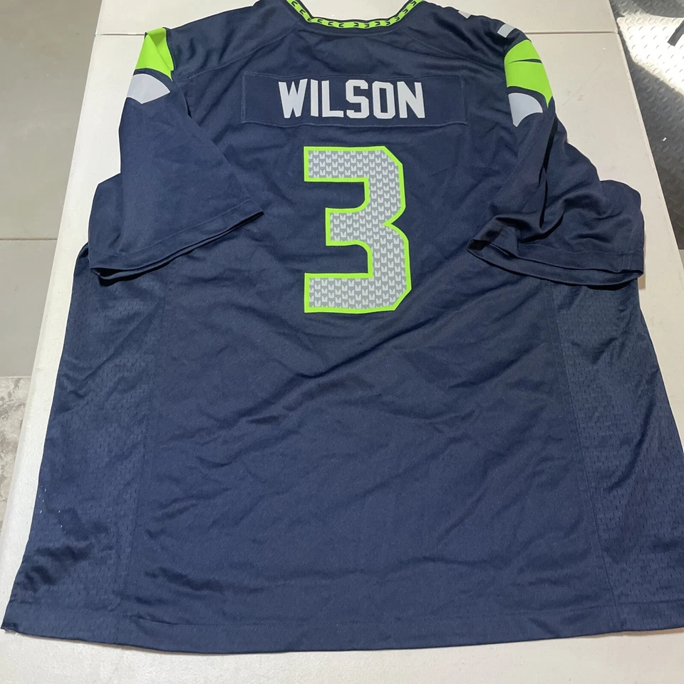 Seattle Seahawks Super Bowl Jersey Russell Wilson Nike 2014 #3 XLIX sz 2XL - Image 4 of 4