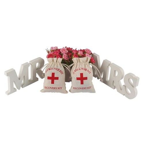 10x Hangover Recovery Kit Muslin Favour Bags Rustic Hens Party Engagement AU - Picture 11 of 12