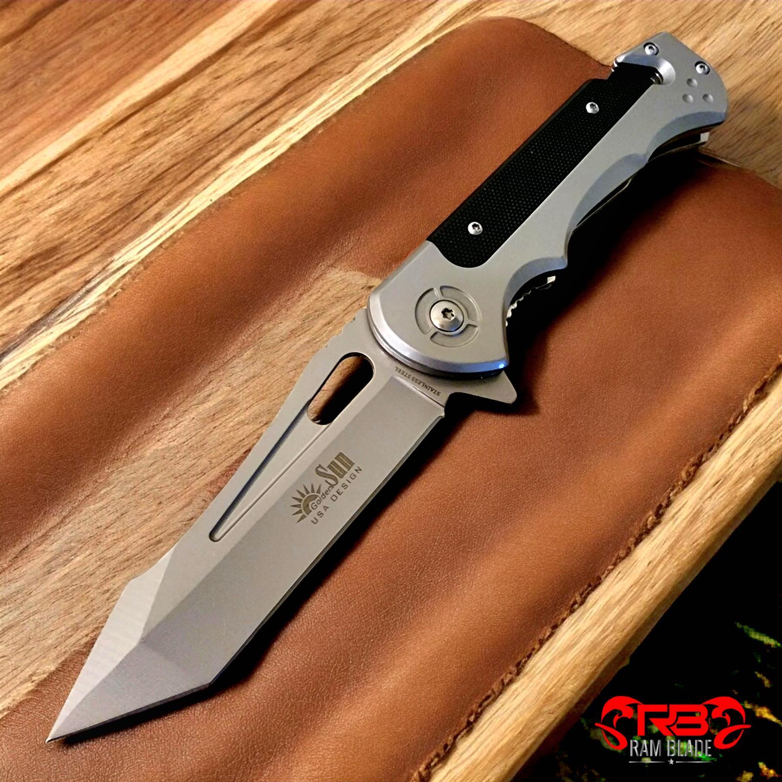 9" Tactical Rescue TITANIUM SPRING ASSISTED FOLDING POCKET KNIFE Open Assist EDC