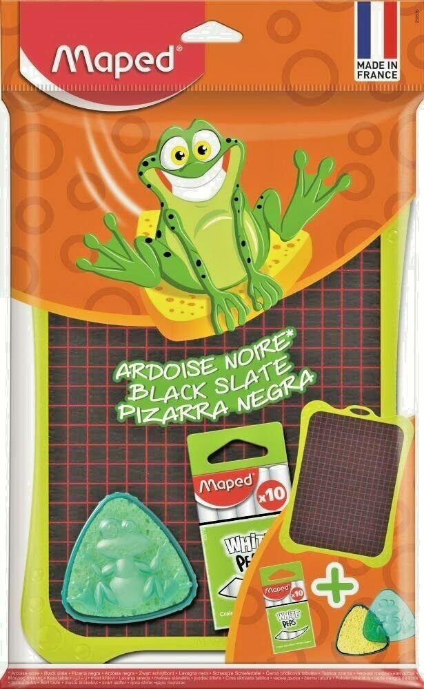 Maped Black Slate with Pencil, Sponge and Pencil Sharpener (Random Colour)