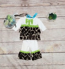 NEW Infant girl's Mud Pie giraffe disco set Sz.0-6mo