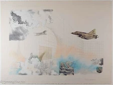Beautiful Vintage Mixed Media Collage Print by Dianne Christensen Airplanes Sky