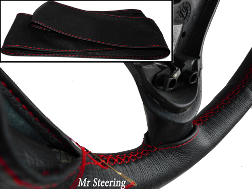 FITS NISSAN SKYLINE R32 STEERING WHEEL COVER RED STITCH - Picture 2 of 2