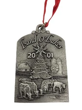 2001 Land O Lakes Solid Pewter Christmas Ornament 1 5/8" x 2 1/2"