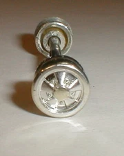 1 Pair Eldon Slot Car Chrome Wheels & Rear Axle with Flat Center 1/32 NOS