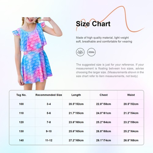 Kids Girls Beachwear Seaside Dress Active Swimsuit Bathing Suit Outfits Shiny - Picture 77 of 82
