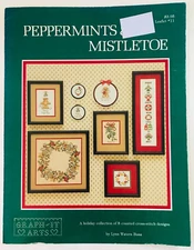 Graph-It Arts PEPPERMINTS & MISTLETOE Cross Stitch Patterns & Instructions VTG