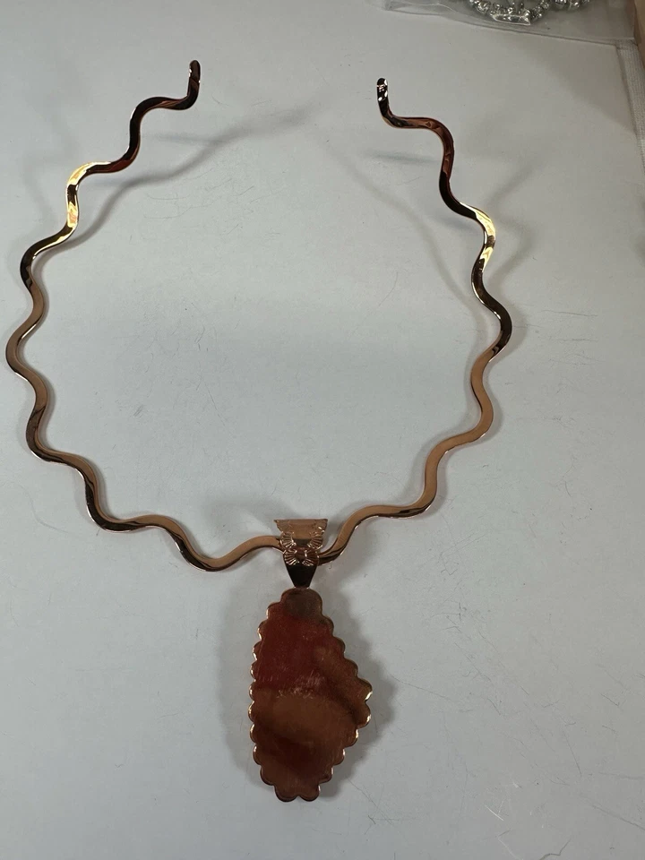 Gargantilla colgante de cobre con incrustación de lapislázuli collar Jay King firmada DTR suroeste Foto 4 de 4