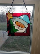 Beautiful Stain Glass Santa Suncatcher