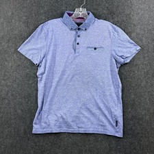 Ted Baker London Polo Shirt Men's 4 Blue Heather Pocket Preppy Casual