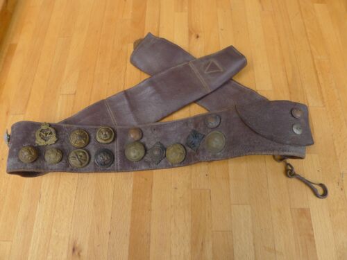 WW1 Souvenir Badge Belt with 18 Badges - 96 cm - World War One Belt - Military - Picture 1 of 24