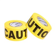 Yellow Caution Tape Halloween Decoration Tape 2 x Rolls Yellow and Black