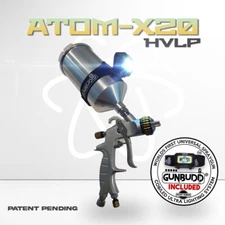 ATOM X20 Automotive Paint Gun HVLP Car Clearcoat Basecoat W/ FREE GUNBUDD LIGHT!