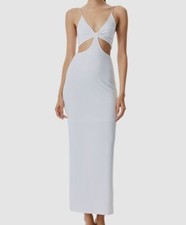 $297 Alice + Olivia Women's White Spaghetti Strap Cutout Midi Dress Size 2