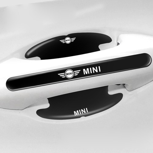 8PCS Black Car Door Handle Bowl Film Sticker Protector Trim Accessories for Mini - Picture 1 of 4
