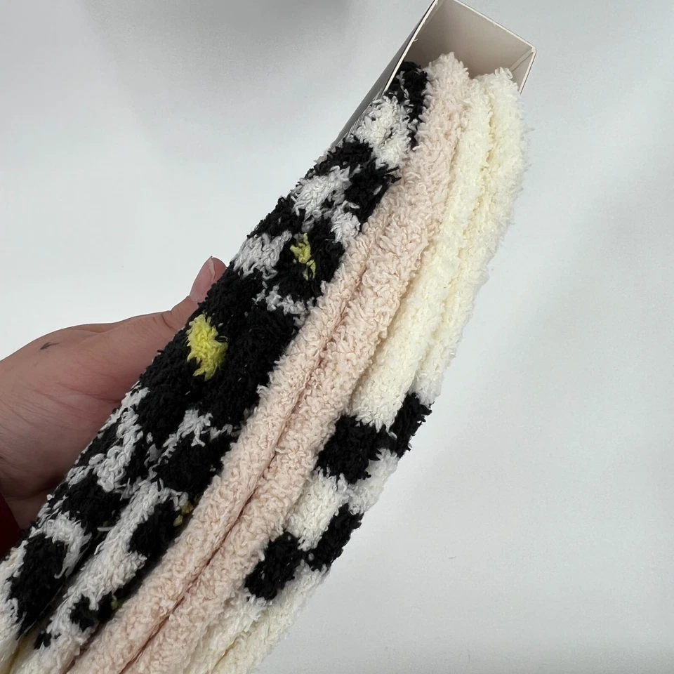 Calcetines de salón difusos Steve Madden para mujer negros leopardo/rosa/rayas 3 pares talla 5-10 Foto 2 de 3