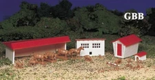 HO 1:87 Scale FARM BUILDINGS & ANIMALS KIT New in Sealed Box Bachmann 45152