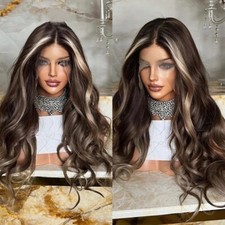 Highlight Brown Blonde Human Hair Wig 180 Density Body Wave 13x4 Lace Front Wig