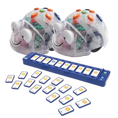 2pcs Blue-Bot Coding Robot Bundle with Tactile Reader Kids, STEM Programming Kit
