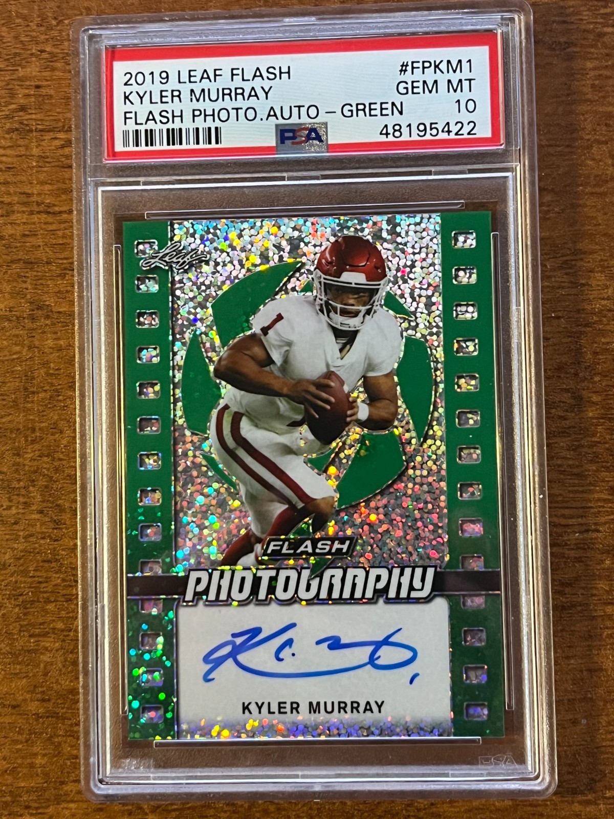 Kyler Murray Leaf Flash Photography Autographs #FPKM1 Green