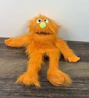 Silly Puppets Orange Monster 12'' Full Body Hand Puppet Plush Furry Hard Eyes