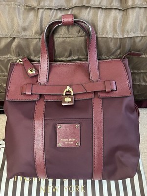 Henri Bendel Jetsetter Burgundy Convertible Backpack 