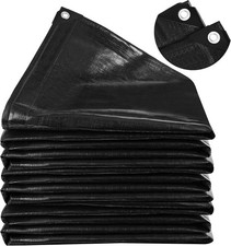 25x30FT Pond Liner 28Mil PE Fish Koi Pond Liner with Hemmed Edge Buttonholes Sun