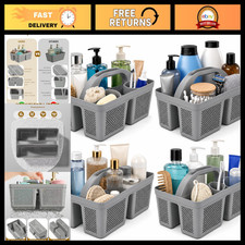 Portable Shower Caddy Set - 4 PCS, BPA-Free, Handle, Gray Storage Organizer